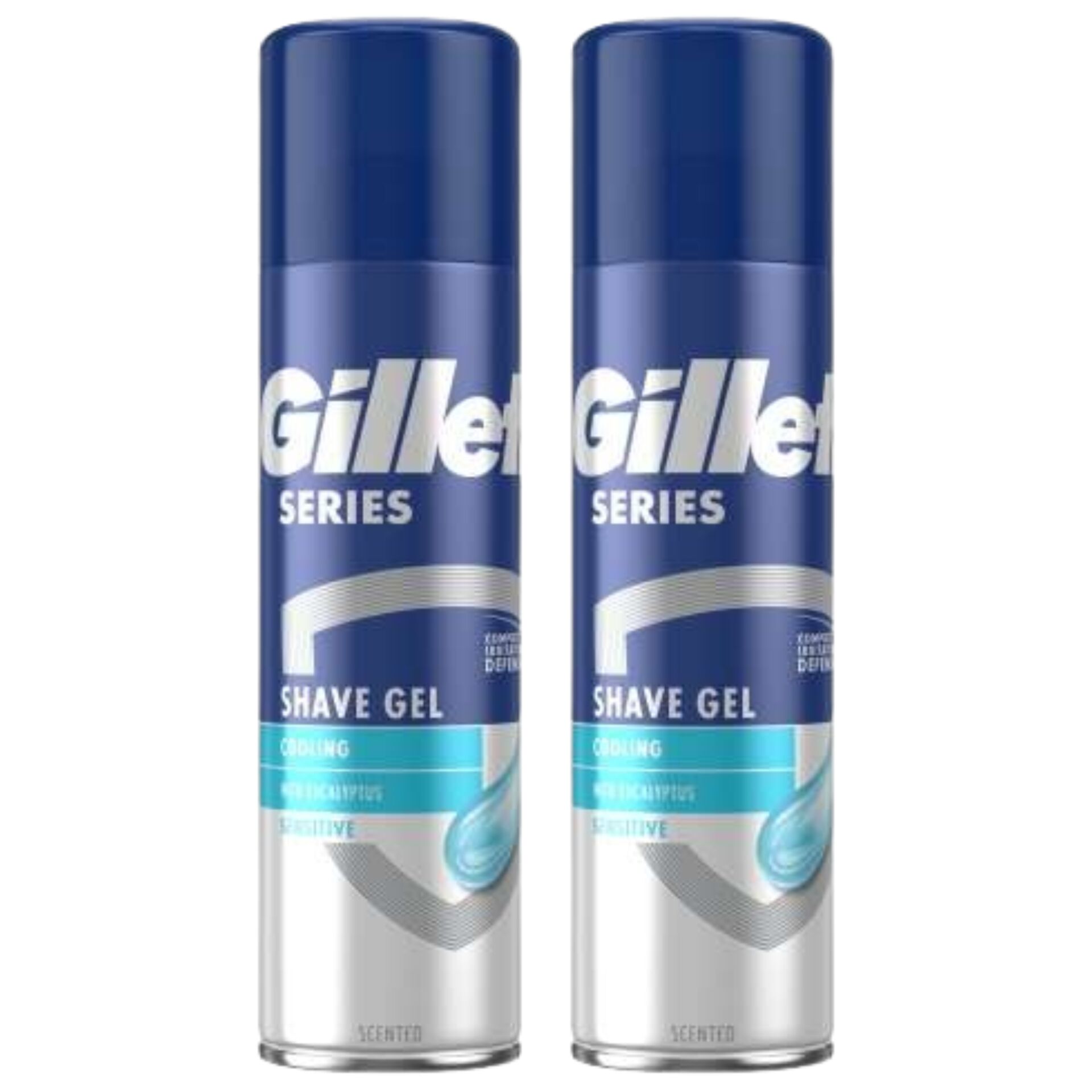 E-shop Gillette Series Chladivý gél na holenie s eukalyptom 2x200ml