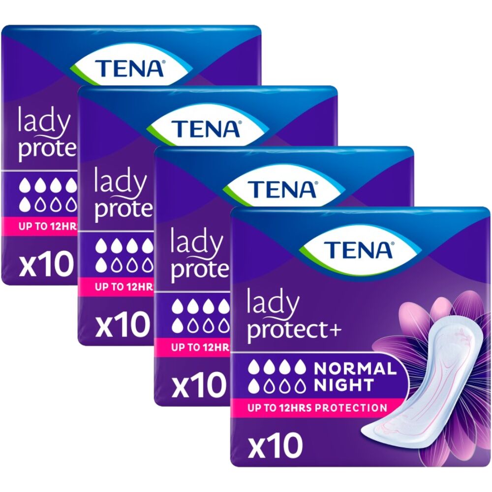 E-shop Tena Lady Protect+ Normálne nočné inkontinenčné vložky 4x10ks