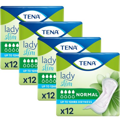 Tena Lady Slim Normal inkontinenčné vložky, 4 balenia po 12 kusov