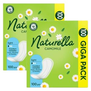 Zwei Packungen Naturella Light Kamille Slipeinlagen, insgesamt 200 Stück - Damenbinden