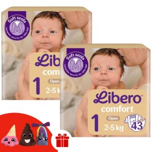 Libero Comfort Newborn Pelenka 1-es méret (2-5kg) 86 darab + Ajándék ujjbábok - Libero Pelenka
