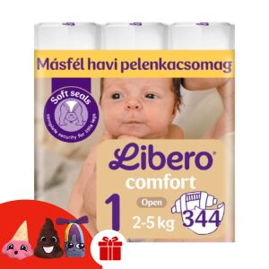 Pelene Libero Comfort Newborn Veličina 1, pakiranje od 344 komada s besplatnim lutkama za prste - Libero