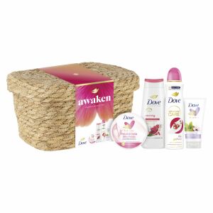 Dove Awaken Geschenkset mit Bambuskorb und Einzelprodukten - Persönliches Pflegepaket