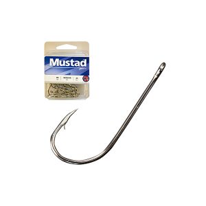 Mustad Long Shank Beak horgászhorog 1/0 nikkel, 25db - Mustad