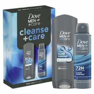 Dove Men+Care Clean Comfort Geschenkset: Duschgel und Antitranspirant - Persönliches Pflegepaket