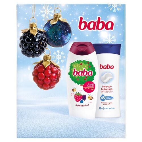 Baba Gyümölcsöskert poklon set s gelom za tuširanje i losionom za tijelo za osjetljivu kožu