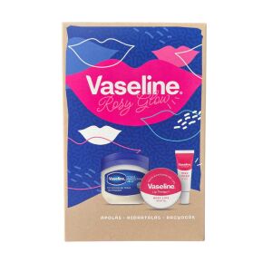 Set cadou Vaseline Rosy Glow cu balsam de buze și vaselină pentru buze uscate - Frumusețe și sănătate