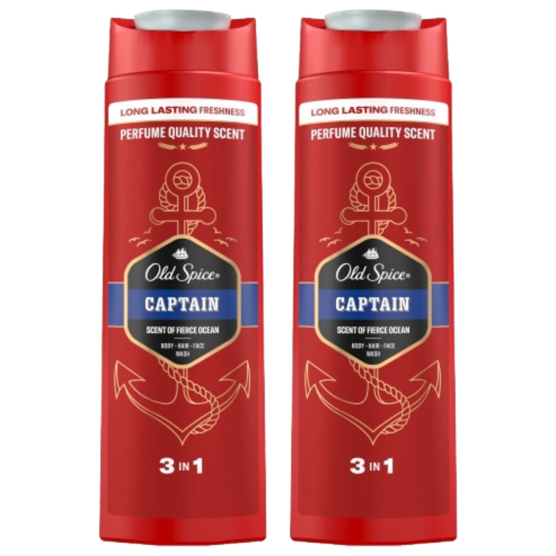 E-shop Old Spice Captain 3v1 pánsky sprchový gél 2x400ml
