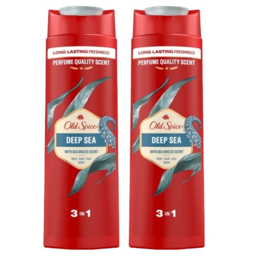 Old Spice Deep Sea 3v1 Sprchový gél a šampón pre mužov, 2x400ml
