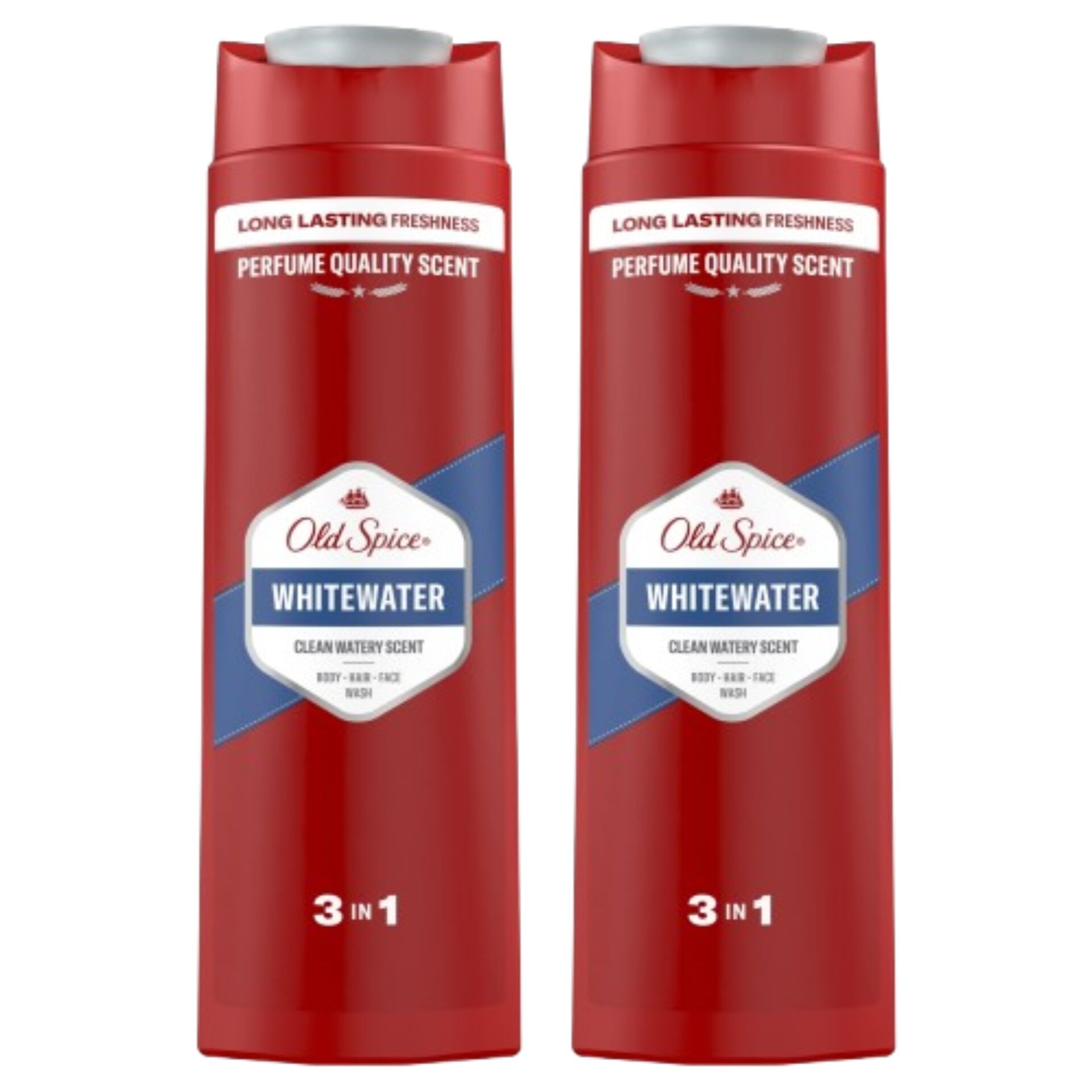 E-shop Old Spice Whitewater 3v1 pánsky sprchový gél 2x400ml