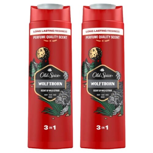 Old Spice Wolfthorn 3w1 Żel pod prysznic dla mężczyzn, opakowanie 2x400ml