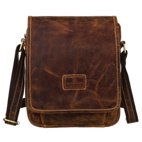 Barna színű, bőr férfi postás táska fedővel - Peterson 141909246