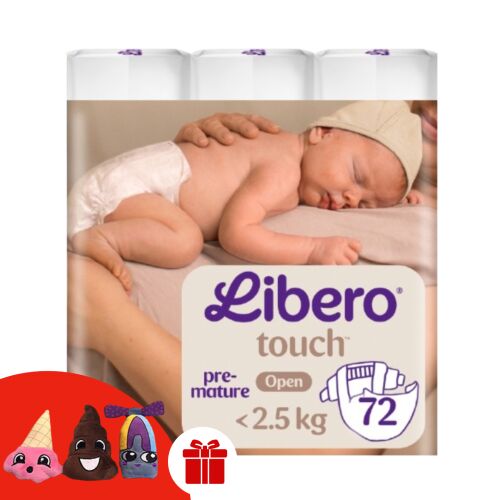 Libero Touch Plienky predčasné 0-2, 5kg Novorodenec (72ks) + darček 3 ks. 141746214