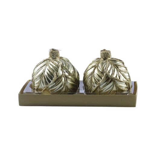 Arany karácsonyi gyertya gömbök LUX 2db