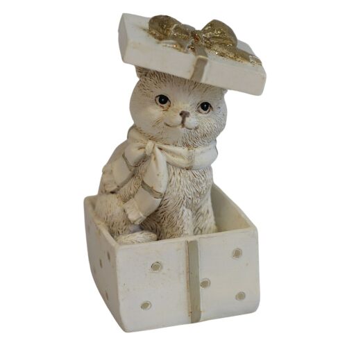 Fehér arany karácsonyi cica 10cm 141914832