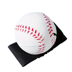 Minge Saltareata Hiperelastica, Flippy, Model Minge de Baseball cu Fixare de Mana, Space Moon Ball foarte Elastica, Antistress pentru Copii, Diametru 66 mm, Alb