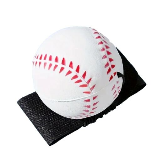 Minge Saltareata Hiperelastica, Flippy, Model Minge de Baseball cu Fixare de Mana, Space Moon Ball foarte Elastica, Antistress pentru Copii, Diametru 66 mm, Alb 141942493
