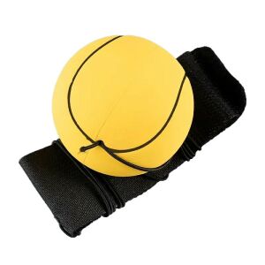 Minge Saltareata Hiperelastica, Flippy, Model Minge de Tenis cu Fixare de Mana, Space Moon Ball foarte Elastica, Antistress pentru Copii, Diametru 66 mm, Galben