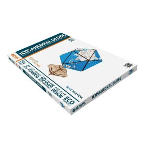 Ikozaéder földgömb kék - 3D prémium puzzle