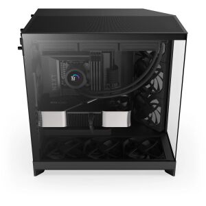 NZXT H9 Flow Fekete PC Ház beépített alkatrészekkel, ferde nézet - NZXT