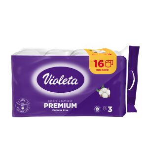 Violeta prémium toalettpapír, 3 rétegű, 16 db – illatmentes 141947150 - Violeta