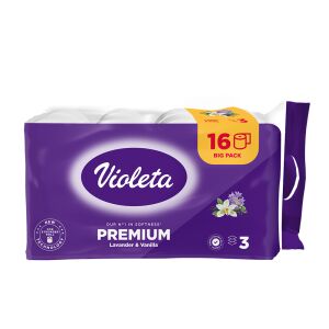 Violeta prémium toalettpapír, 3 rétegű, 16 db – levendula-vanília illatú 141947156 - Violeta
