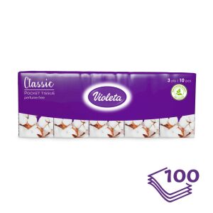 Violeta papírzsebkendő 3 rétegű, 10×10 db – classic soft 141947626 - Violeta