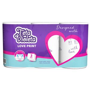 Violeta háztartási papírtörlő LOVE 3 db 141947634 - Papírtörlő