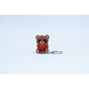 3D nyomtatott Mackó szívvel - kulcstartó