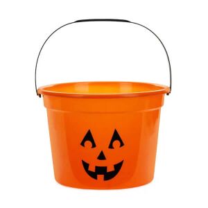 Halloween cukorkagyűjtő vödör - narancssárga - 20,5x15 cm
