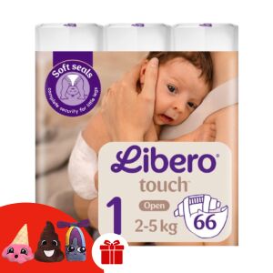 Libero Touch Diaper 2-5kg Newborn 1 (66pcs) + Gift 3 pcs. 141951280 - Diaper Bag and Diaper