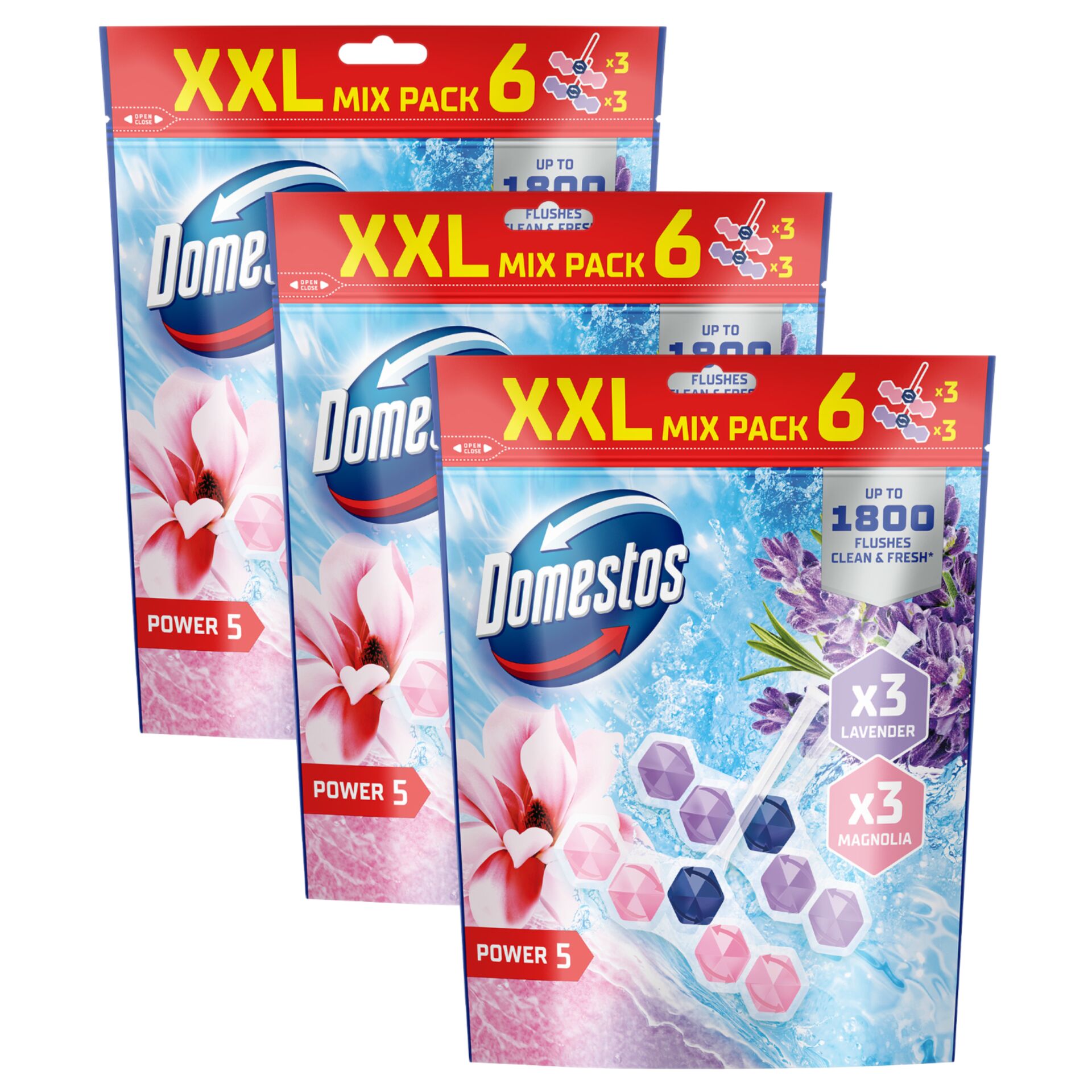 E-shop Domestos Power5 zmes blokov na osvieženie toalety Magnólia &amp;a...