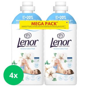 Lenor Sensitive Cotton Fresh balsam de rufe, pachet mega 4x - Clătiți