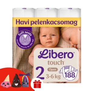 Scutece Libero Touch Newborn Mărimea 2 (188 bucăți) cu marionete de deget - Libero