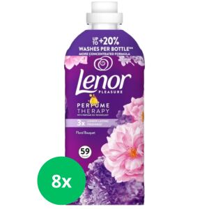 Lenor Flower Bouquet Balsam de rufe, pachet de 8 sticle, 472 spălări - Clătiți