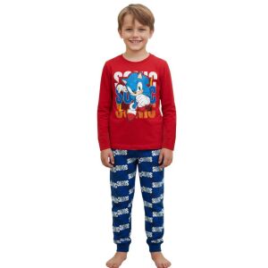 Pijama Sonic the Hedgehog pentru copii, set de pijama roșu cu mânecă lungă - Sonic Pijamale pentru copii, cămăși de noapte