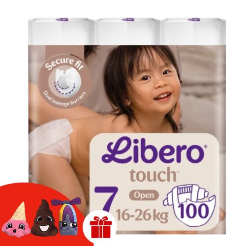 Libero Touch Junior Größe 7 Windeln (16-26kg) 100 Stück mit Fingerpuppen