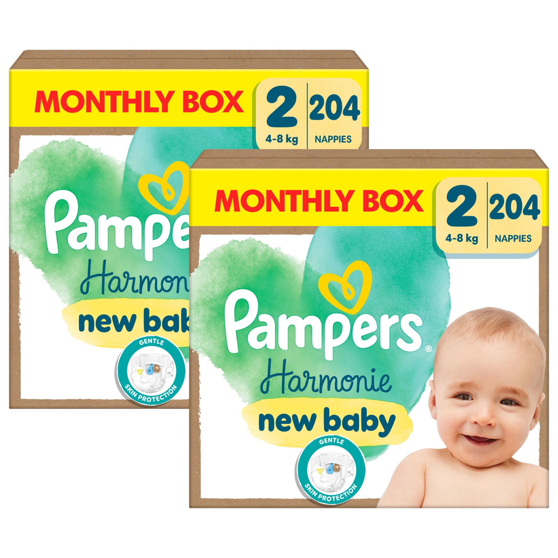 E-shop Mesačné balenie plienok Pampers Harmonie 4-8kg Mini 2 (2x204ks)