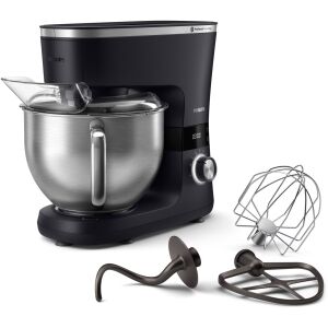 Кухненски робот Philips HR7962/01, Серия 7000, 1000 W, 8 скорости, Технология ProKnead, Perfect mixing system, Кука за тесто, Лопатка и бъркалка, Купа 5,5 л, Капак против... 141967177 - Кухненски робот машина, Електрически миксер за тесто, Ръчен шредер, Мелница за месо и Ръчен миксер