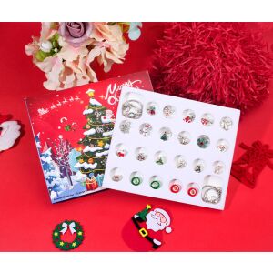 Adventní kalendář  - Náramky s přívěsky  - červený - II