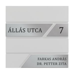 Gravírozott névtábla, postaláda felirat, antracit, ezüst, 2 soros, modern postaládával kérhető