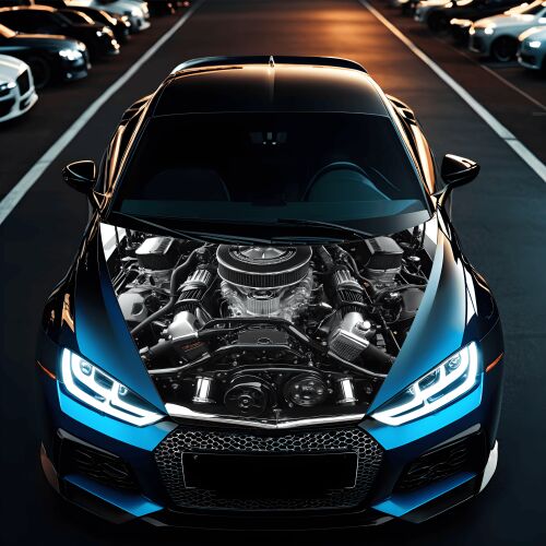 "Hood Art" autótetőfólia, kültéri használatra, S méret (150 x 110cm) - Kód: AVX-CAPOTA-017S 141976153