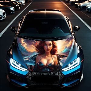 "Hood Art" autótetőfólia, kültéri használatra, S méret (150 x 110cm) - Kód: AVX-CAPOTA-012S