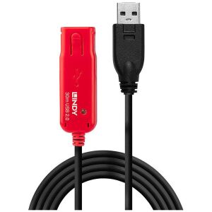Lindy 42923 USB kábel 30 M USB 2.0 USB A Fekete, Vörös (42923) 141999140 - USB kábel