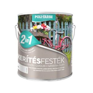 POLI-FARBE kerítésfesték fehér 2,5l 2in1 142004483 - Felületkezelő szer