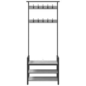 Kabáthorog Gri Sonoma suport pentru haine cu rafturi, vedere frontală - Seturi mobilier de hol