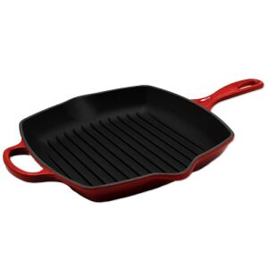 Le Creuset Signature Négyzet alakú grill serpenyő 26cm - Cseresznye piros 142046633 - Le Creuset