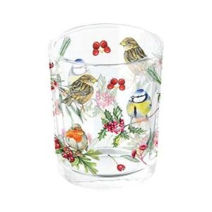 Karácsonyi madaras üveg mécsestartó - 5,5x6 cm - Birds in Winter 142048661 - Mécsestartó