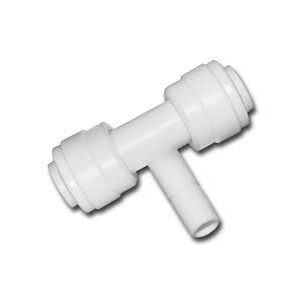 "T" elosztó-idom fordított ozmózishoz 1/4" cső x 1/4" tömlő vég x 1/4" cső  USTM Q-SBT0404