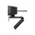 Oldalnézet a Lenovo Essential FHD Webcam Gen 2-ről, amely az állítható csíptetőt mutatja